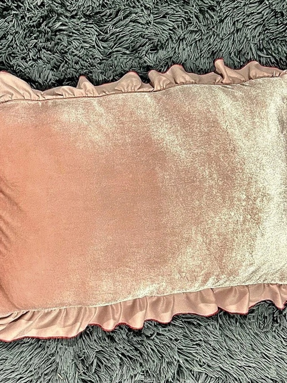 Pink Ruffled Accent Pillow - Picture 2 of 2